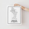 BERLIN Tempelhof Schöneberg Poster Stadtplan von Skanemarie