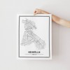 BERLIN Neukölln Poster Stadtplan von Skanemarie