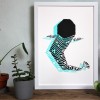Handsignierte Risographie "Koi" [umweltfreundlicher Artprint von woelfins]