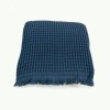 Yolunda Waffelpique-Decke, Plaid Kare stahlblau