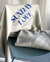 Oversized Backprint Hoodie "Its a Sunday kind of Love" | Statement Hoodie, Aesthetic, Pullover, Beige Blau, Cozy Unisex | Sweater Slow Sunday