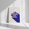 The magic of following your passion, A3 Poster in Vibrant Blue – Urban Design