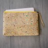 Laptop-Hülle 15 - 16 " Zoll aus Kork mit Farb-Akzenten & gelbem Zipper BY COPALA