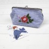 nathys_illustration - Schminktäschchen/Portemonnaie  „seaflower“ (Unikat 18x10x8cm)