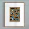 Print now - Riot later ● Out of tune III Siebdruck braun/blau