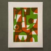 Print now - Riot later ● Abstract stencil #03, Stoffsiebdruck auf Leinwand