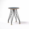 L hoch 2  Hocker 01.02 mit Linoleum smokey blue
