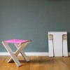 WILJA Klapphocker KARL faltbar aus Holz & Seil in pink
