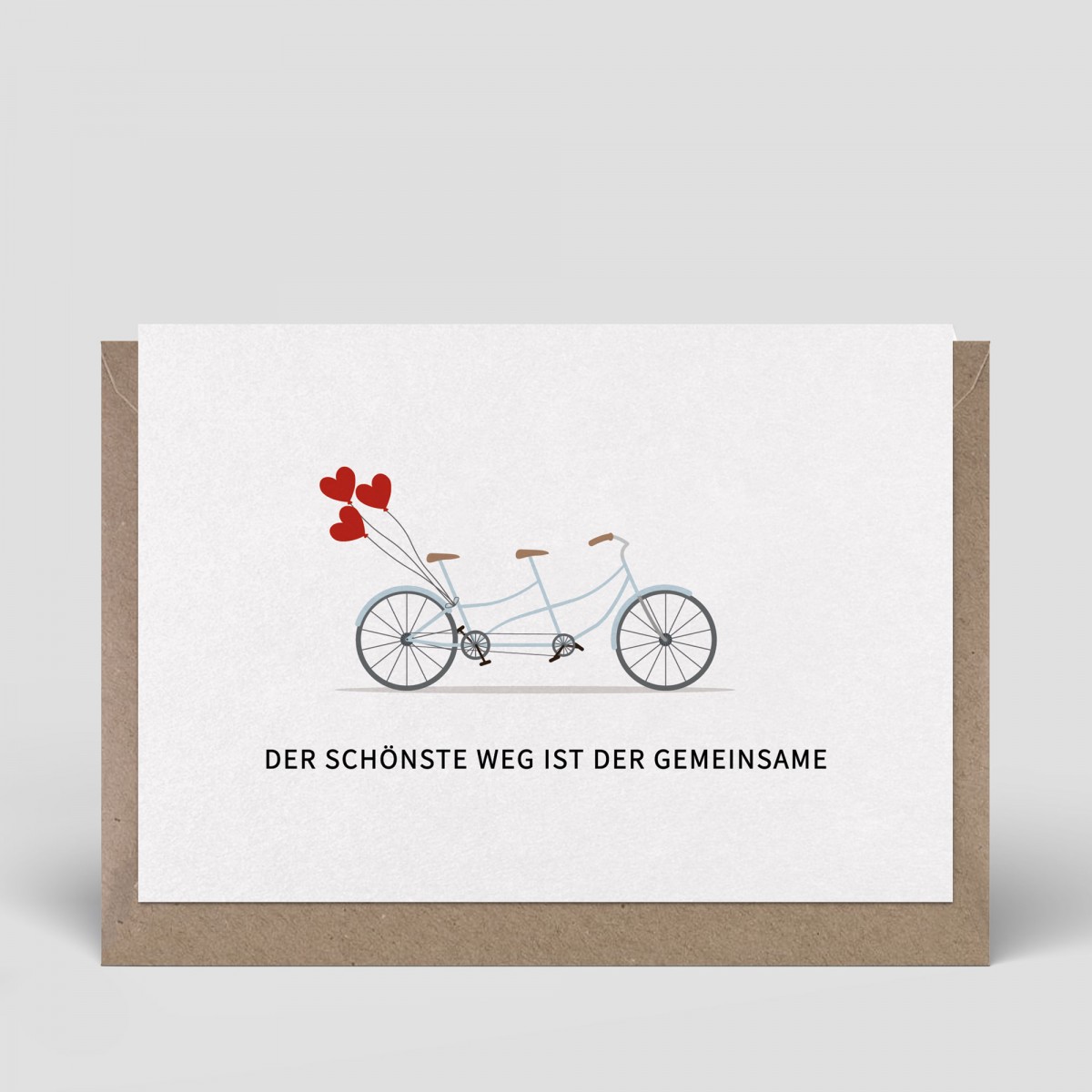 Klappkarte - Hochzeitskarte - Fahrrad zur Hochzeit - Nr. 263 - Naturbedacht