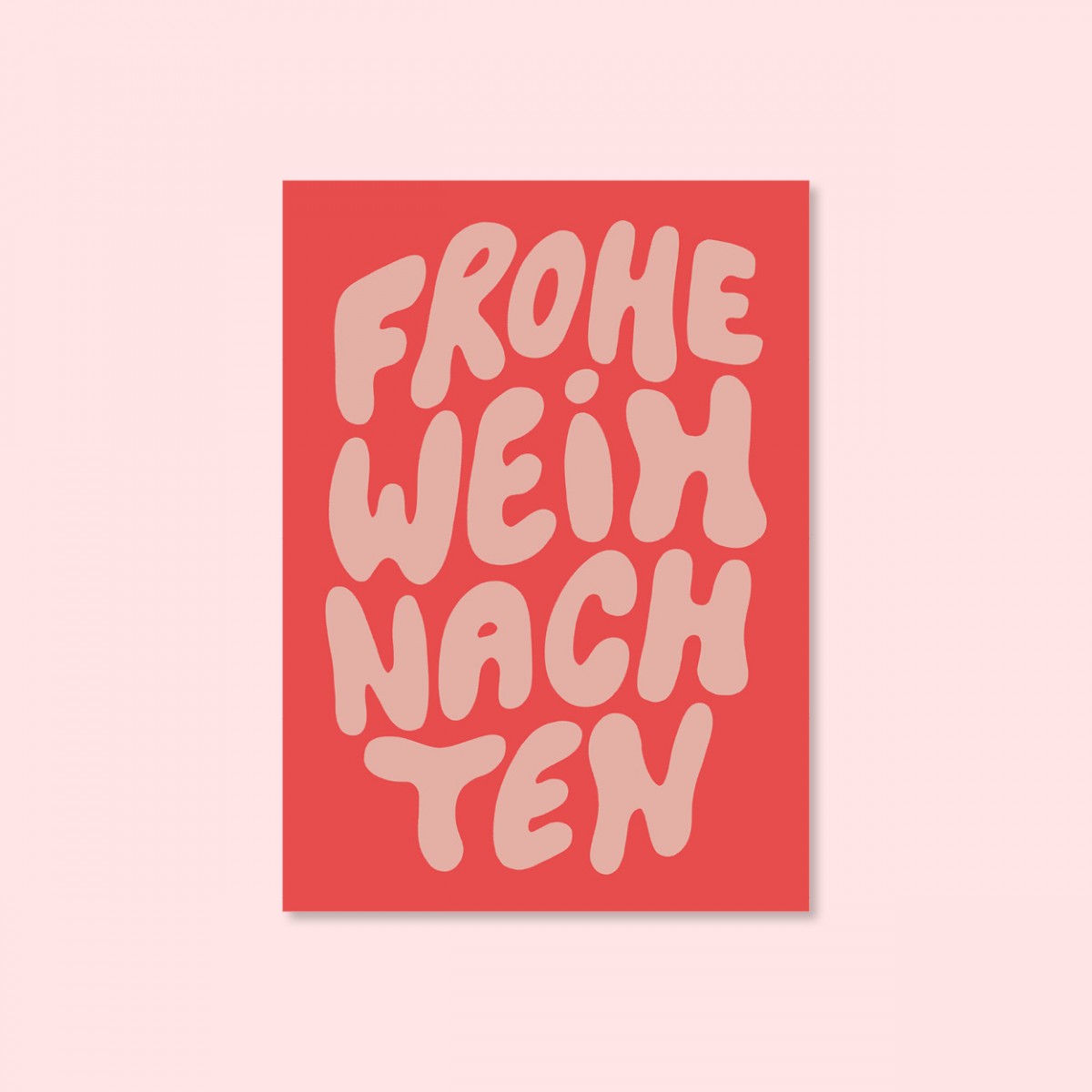 Frohe Weihnachten Rot / Postkarte A6 / Svea Hansohn Illustration