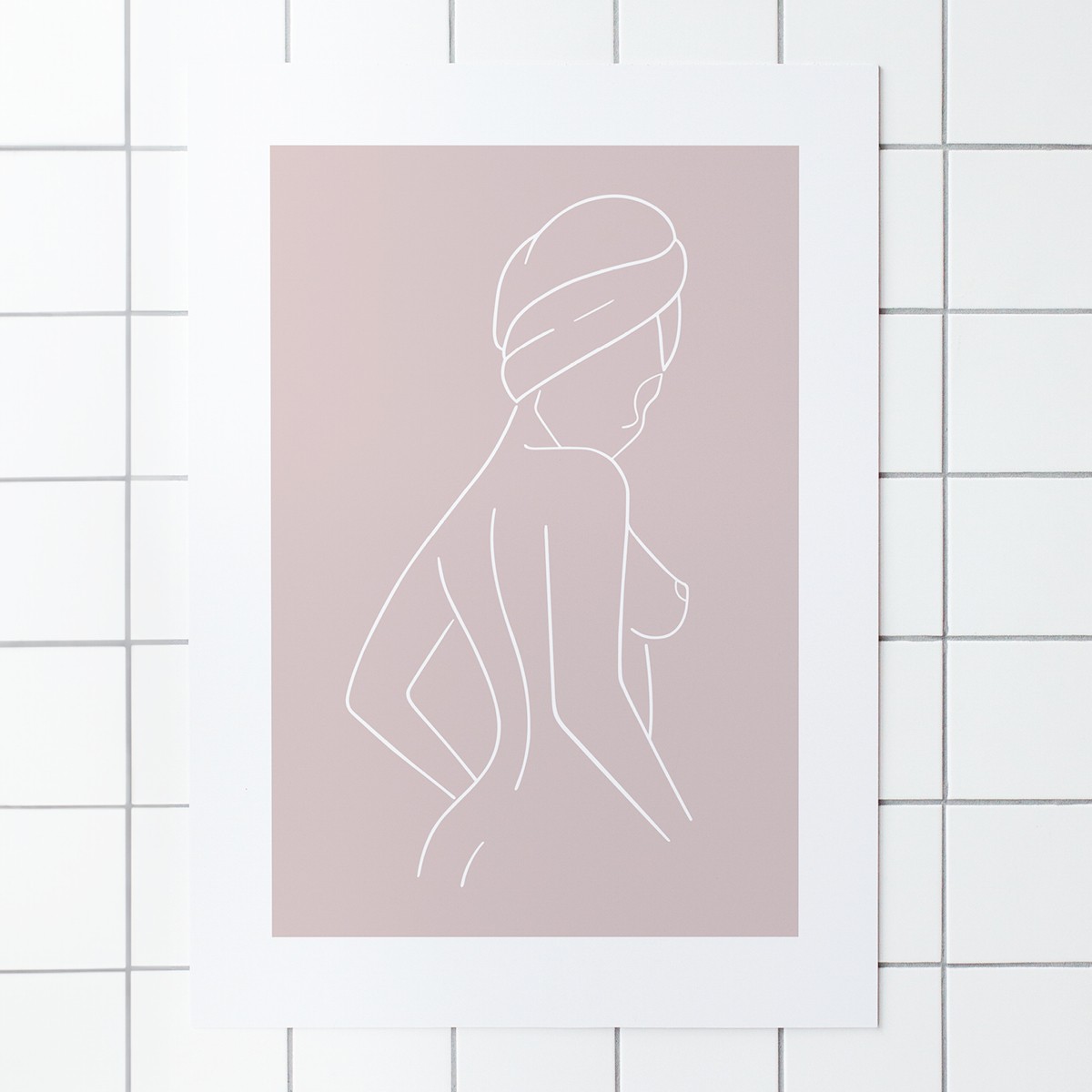  After Shower – A3 Poster, Aktzeichnung, Line Art, Illustration, Body Positivity Print | Slow Sunday Studio