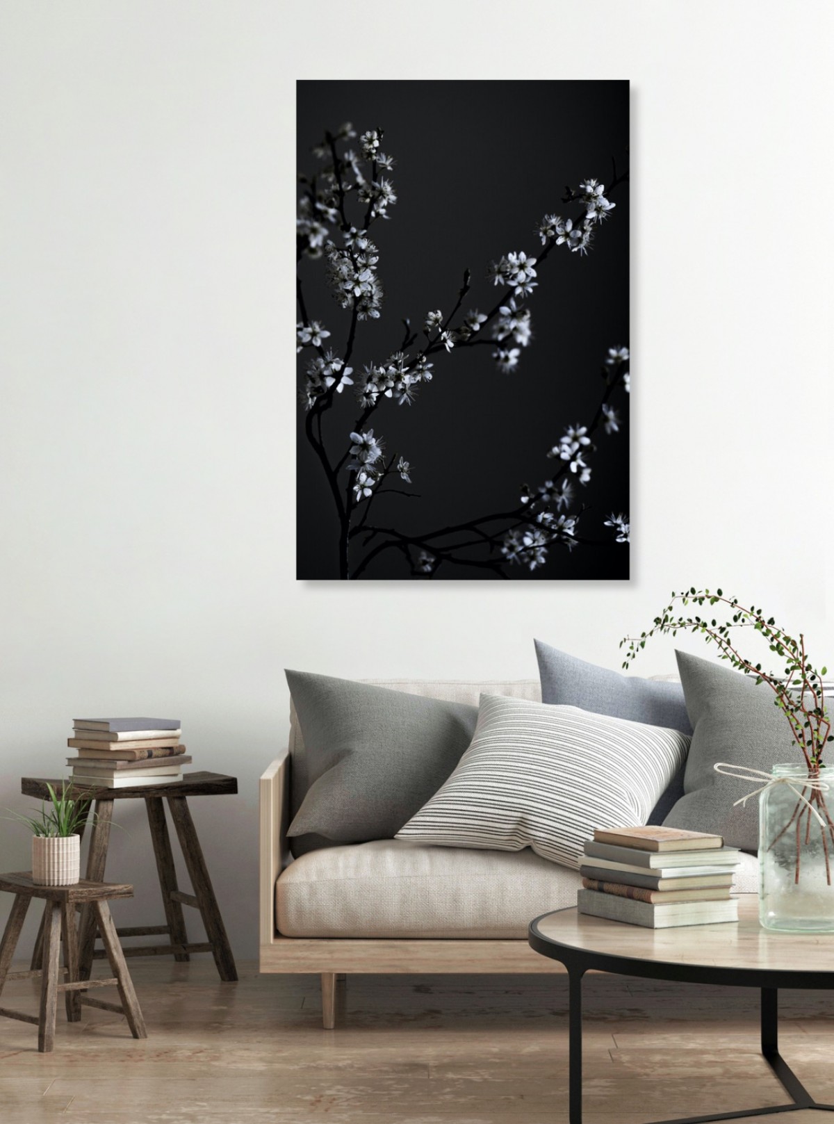 nahili ARTPRINT / POSTER "moody flower BEAUTY" schwarzer Kirsch-Blüten Druck (DIN A1/A3 & 50x70cm) Fotografie