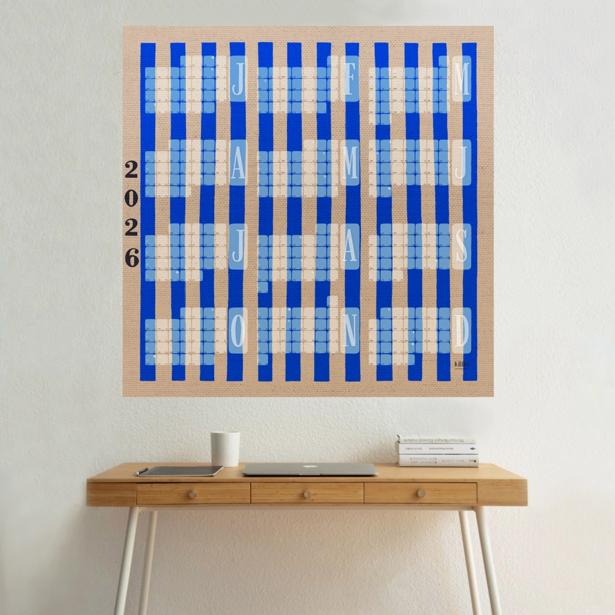 Jahresplaner 2026 Stripe blau / kilim