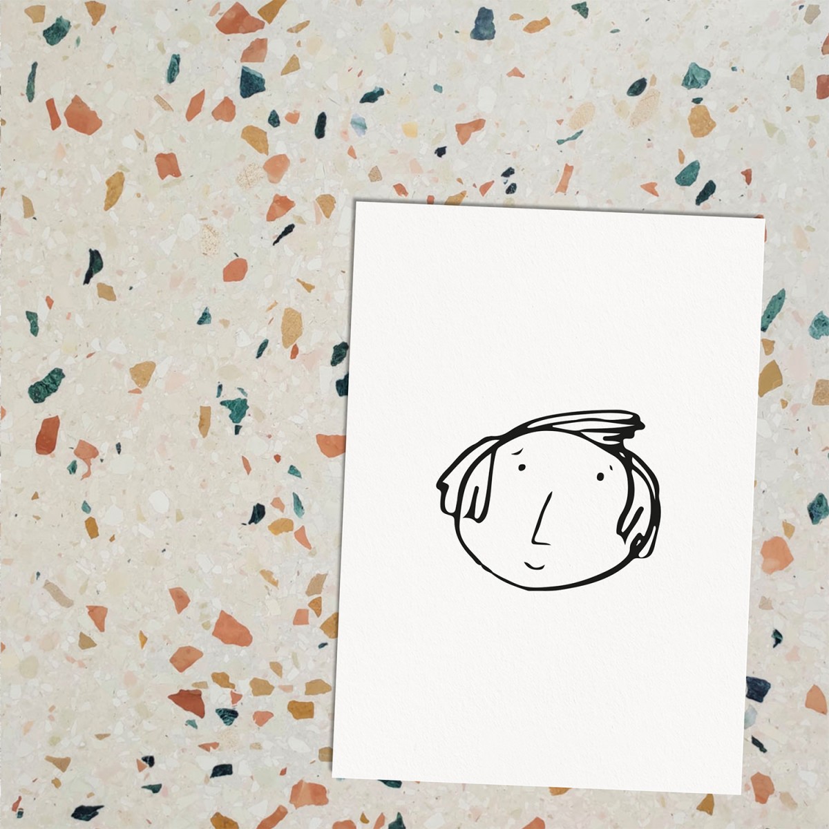 Love is the new black - Postkarte "Kindskopf Boy 02"