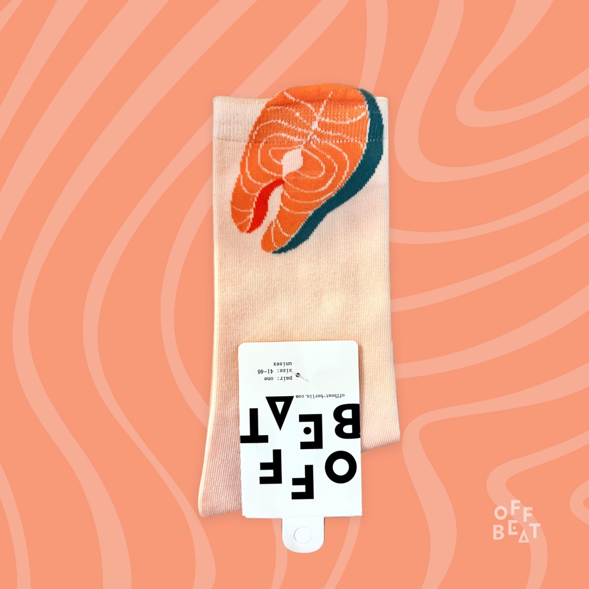 Pop-out Lachs Socken von Offbeat