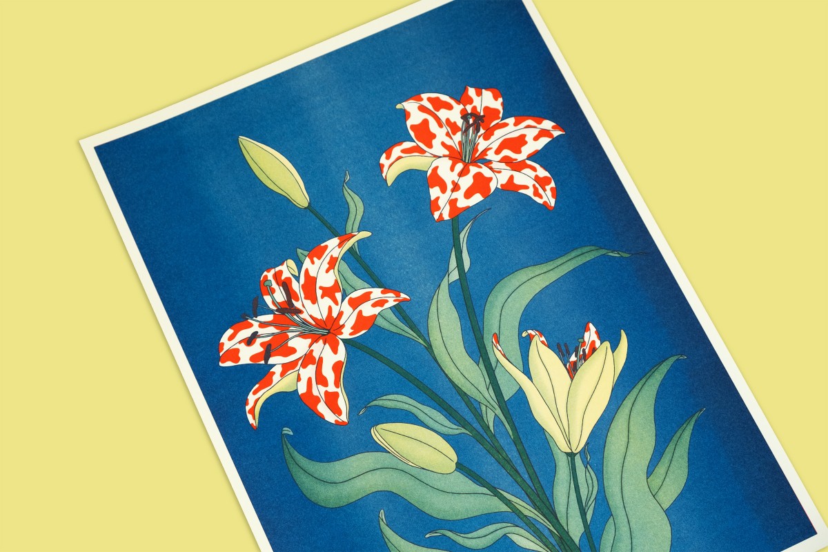 The Naughty District - Risographie Print »Lilien«