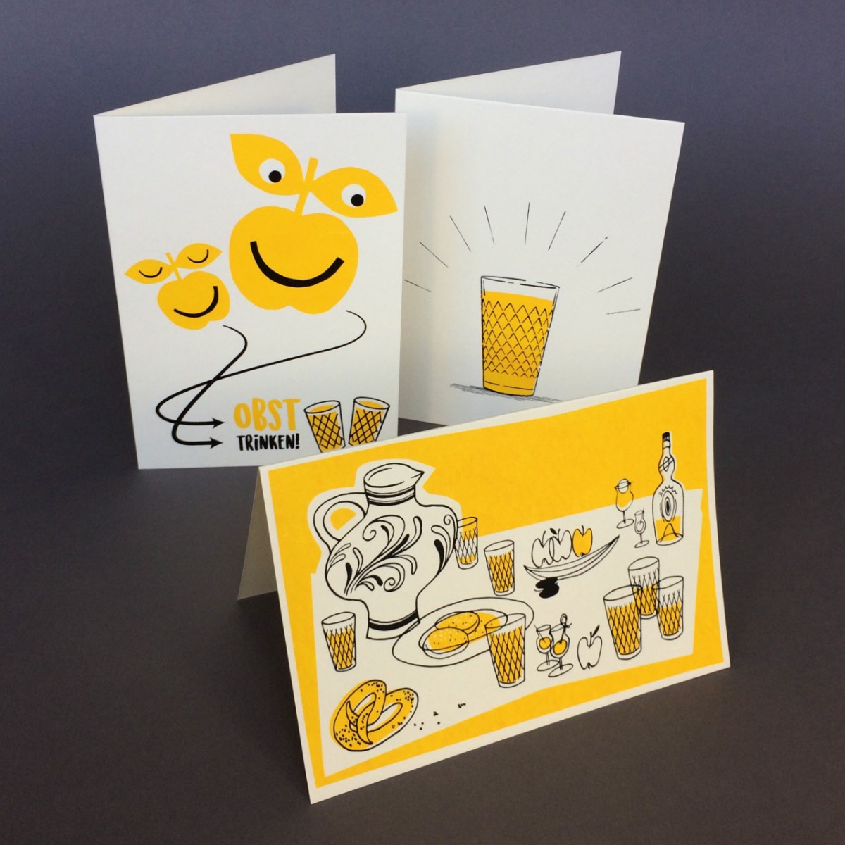 Print now - Riot later ● Apfelwein, 3 Karten mit Umschlag