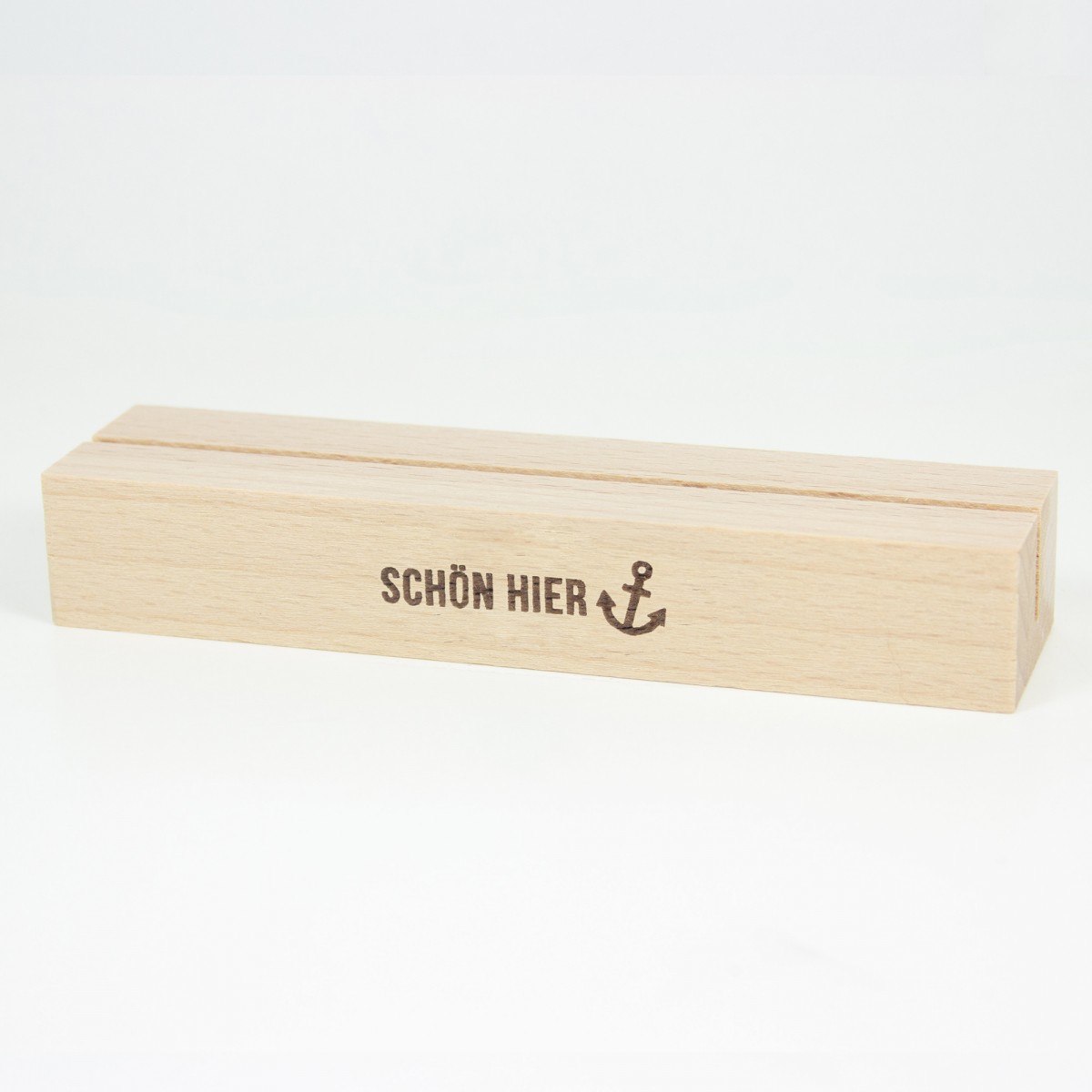 Bow & Hummingbird Kartenständer "SCHÖN HIER" aus nachhaltigem Buchenholz