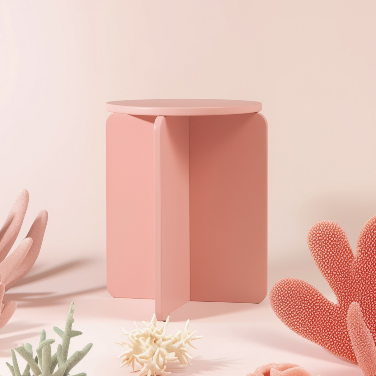 XO Hocker und Sidetable in KORALLE von Studio Sonntag	