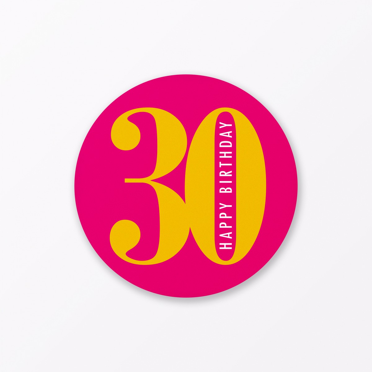 TYPOP 2-teiliges Set Design GEBURTSTAGSKARTE "Runder Geburtstag 30" rund inkl. Umschlag