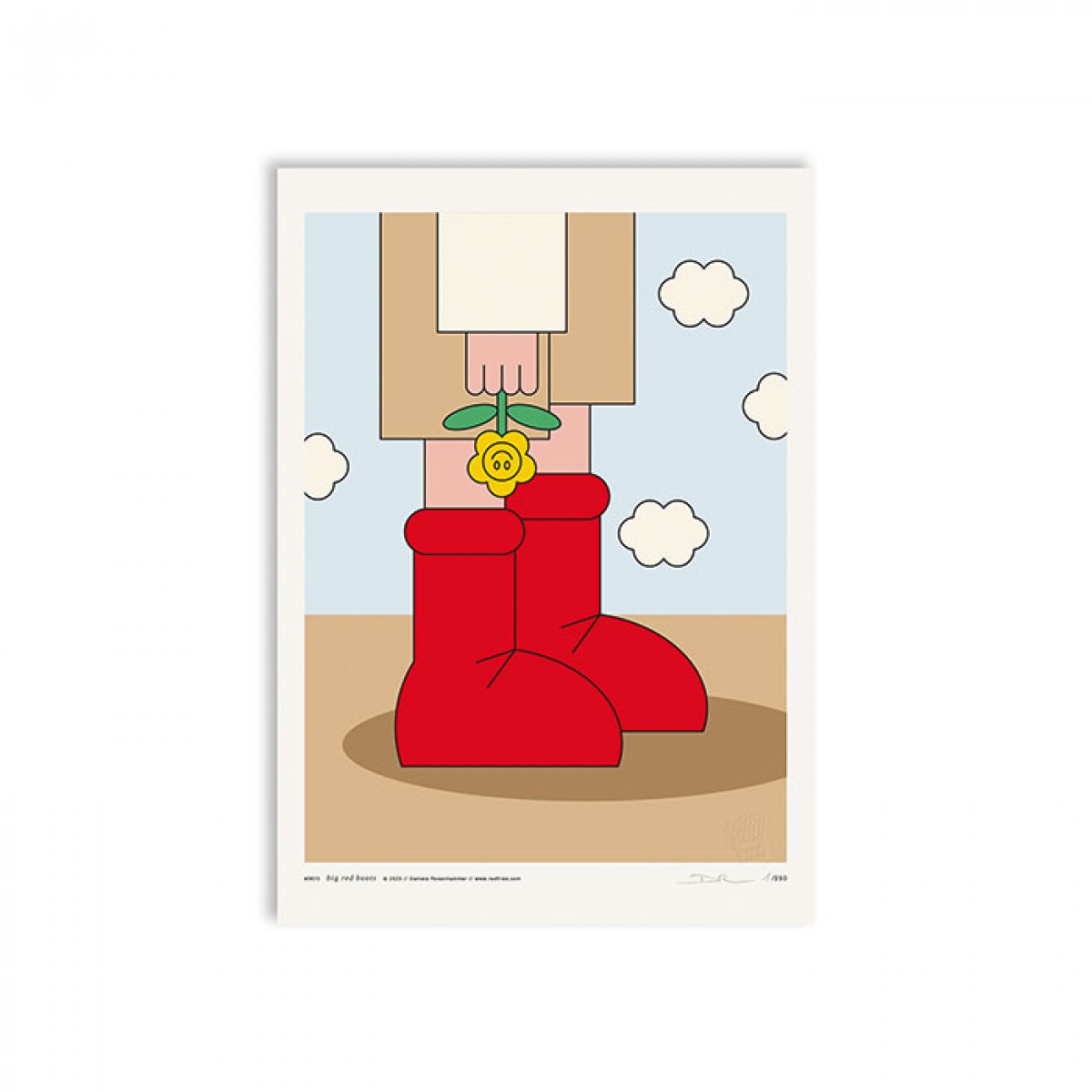 redfries big red boots – Kunstdruck DIN A3