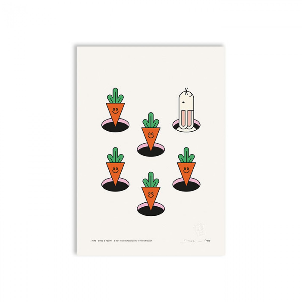 redfries whac a rabbit – Kunstdruck DIN A3