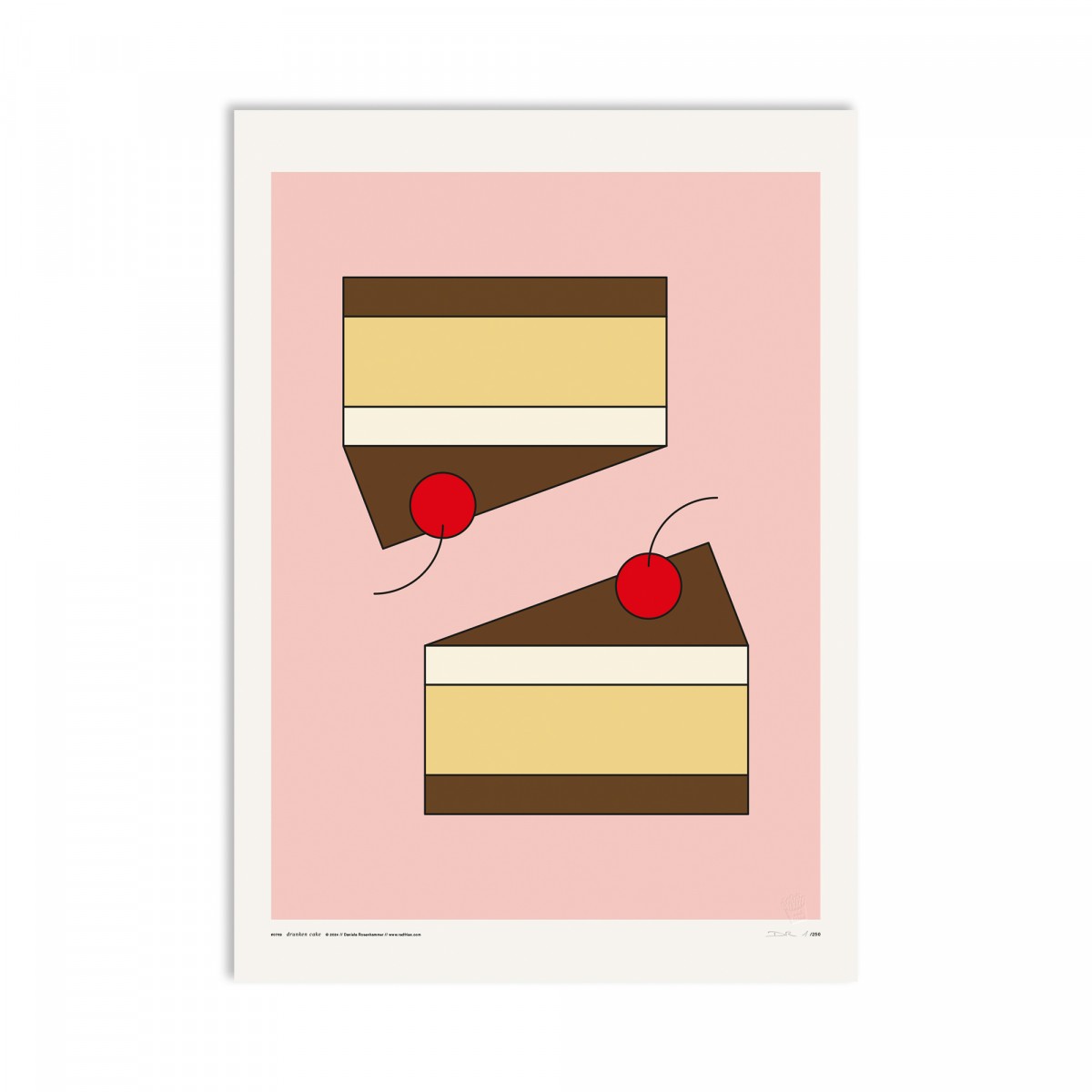 redfries drunken cake – Kunstdruck DIN B2