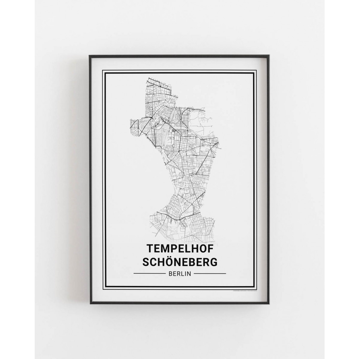 BERLIN Tempelhof Schöneberg Poster Stadtplan