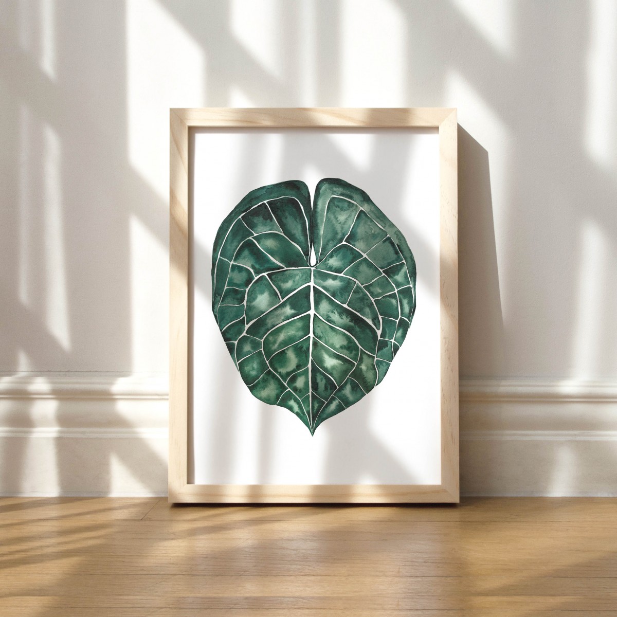 Paperlandscape | Aquarell Kunstdruck "Anthurium Clarinervium" | Pflanze | Palmblatt |verschiedene Größen