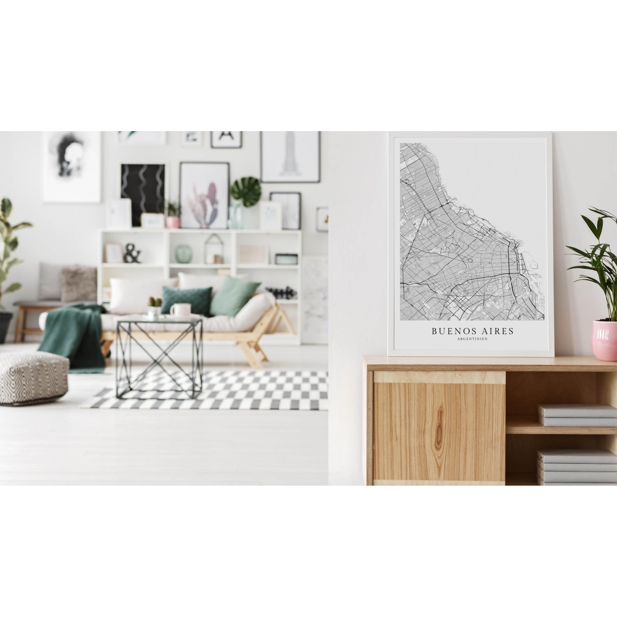 Karte BUENOS AIRES als Print von Skanemarie +++ Geschenkidee zu Weihnachten