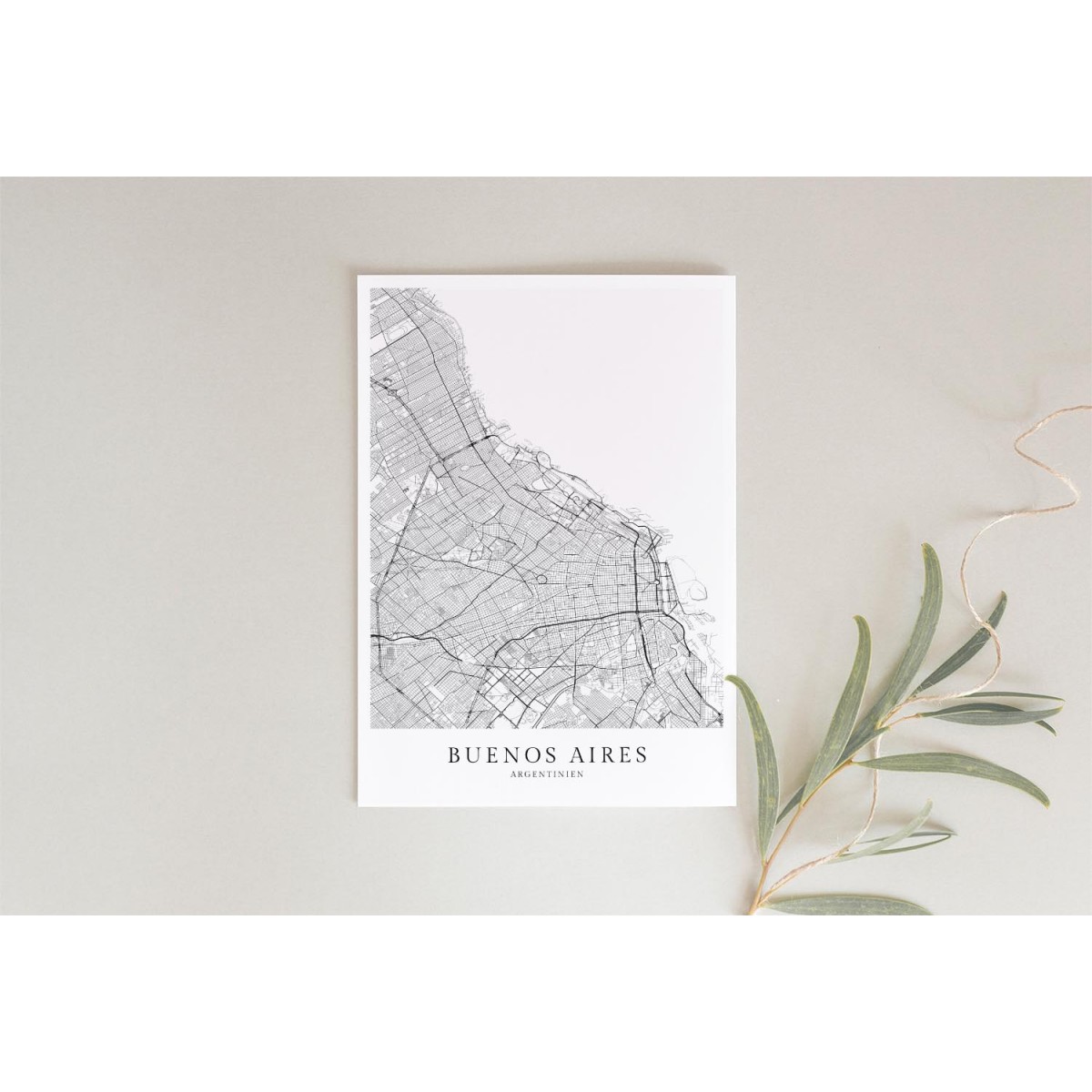 Karte BUENOS AIRES als Print von Skanemarie +++ Geschenkidee zu Weihnachten