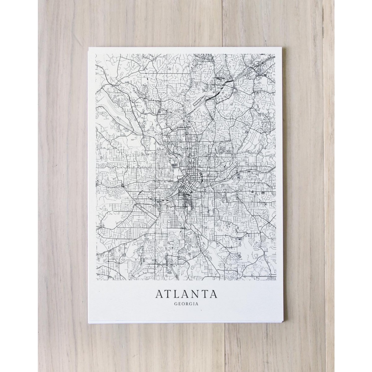 Karte ATLANTA als Poster im skandinavischen Stil von Skanemarie +++ Geschenkidee zu Weihnachten
