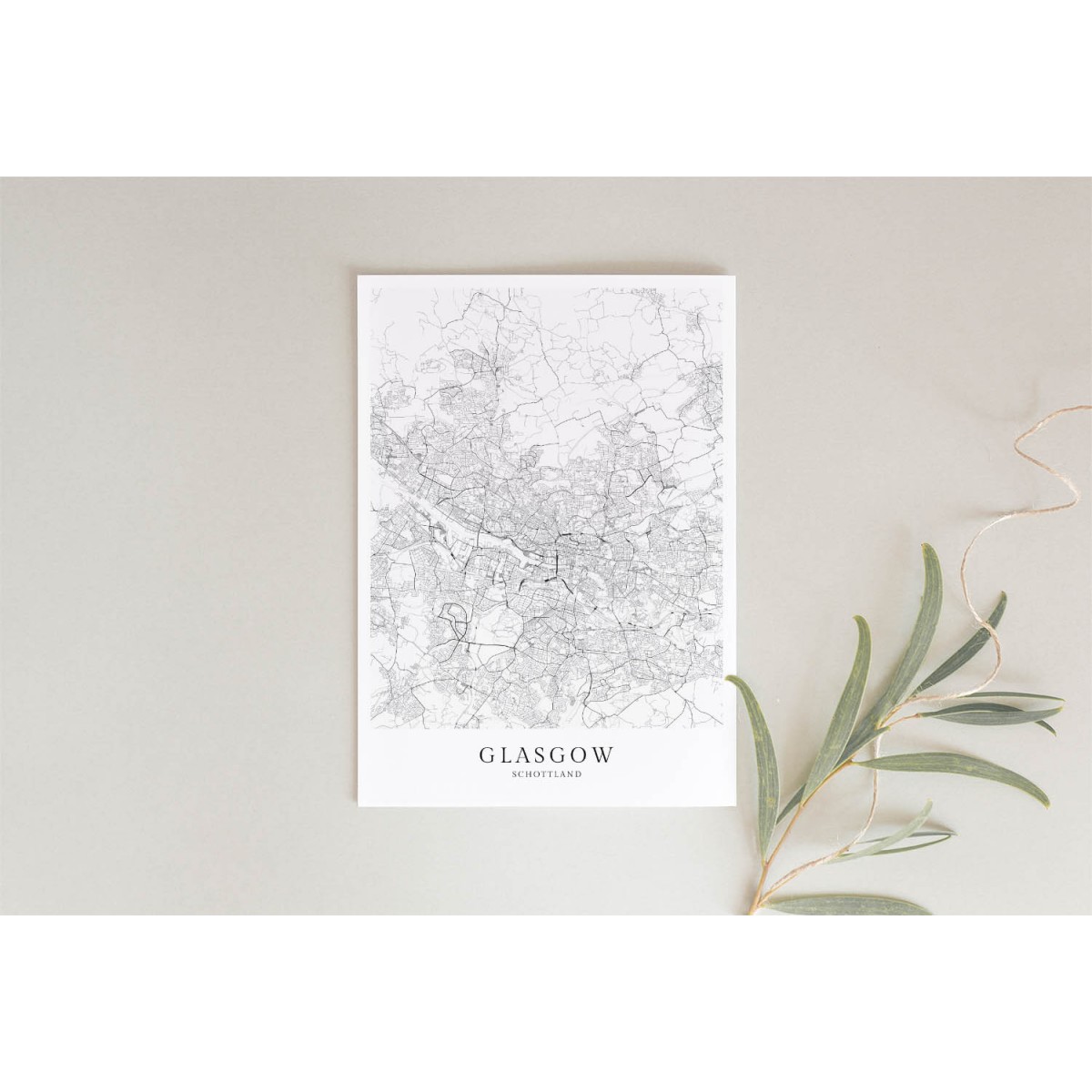 Karte GLASGOW als Print von Skanemarie
