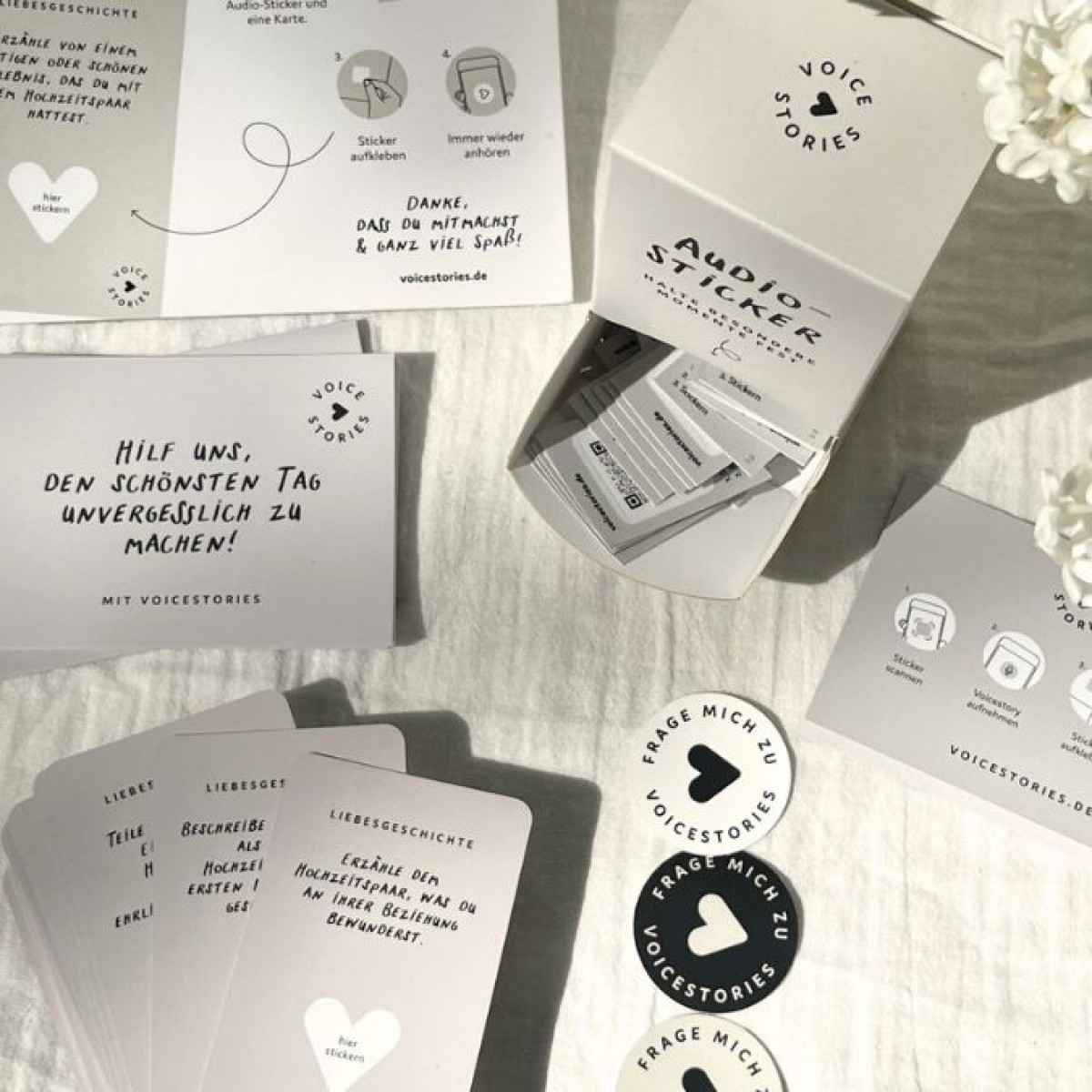 Audio-Sticker von Voicestories für ganz besondere Hochzeitserinnerungen "Beige"