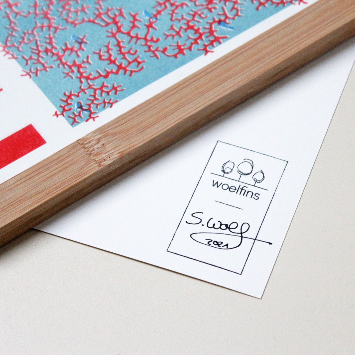 Handsignierte A5 Risographie "Coral" [umweltfreundlicher Artprint]