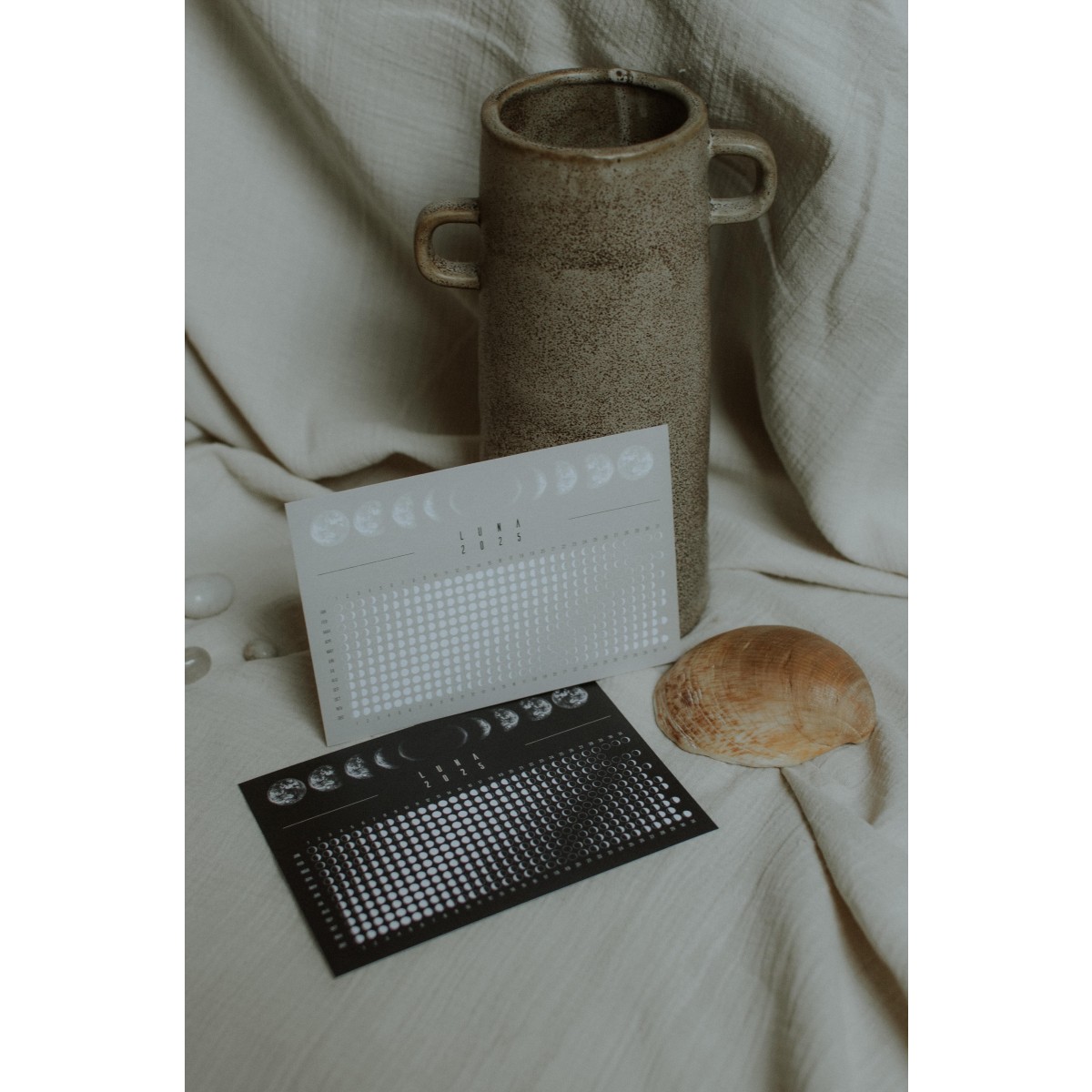 Postkarten Set Mondkalender 2027 Schwarz // ShellyCreates