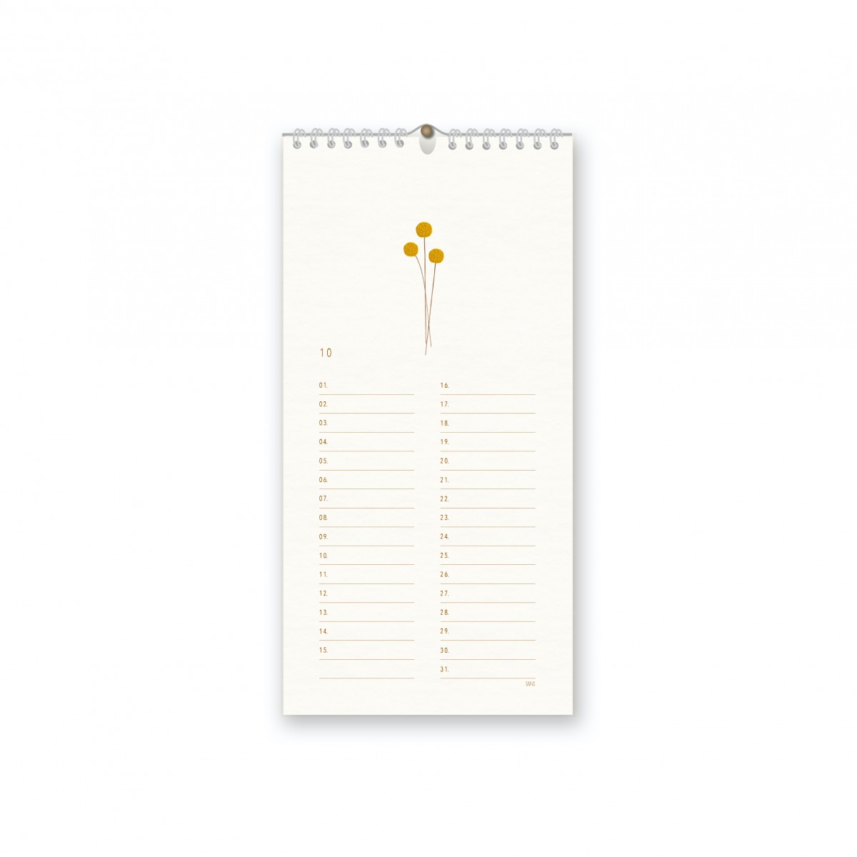 Geburtstagskalender mit Botanikmotiven - SANS.