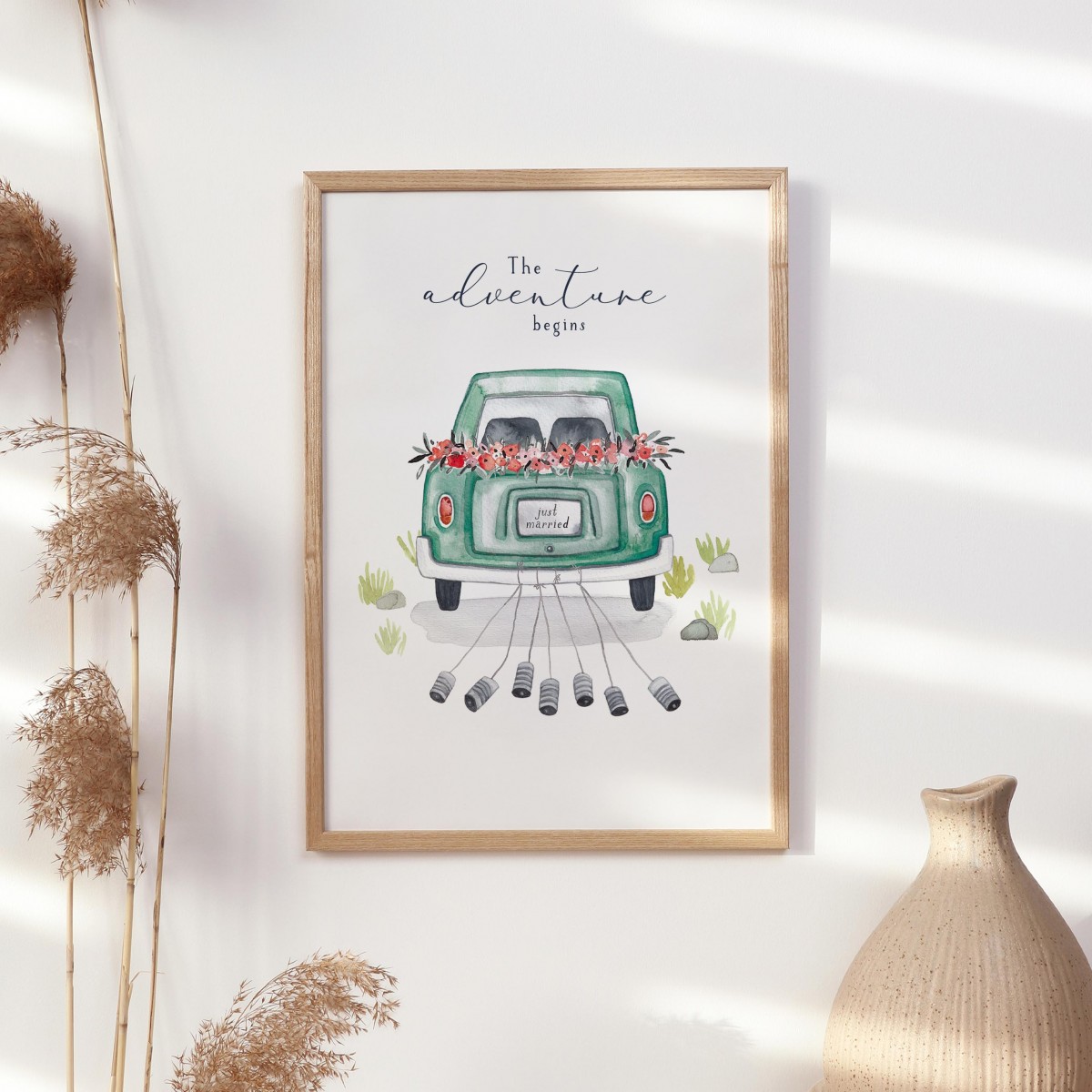 Paperlandscape | Hochzeitsbild "Hochzeitsauto" | in verschiedenen Farben 