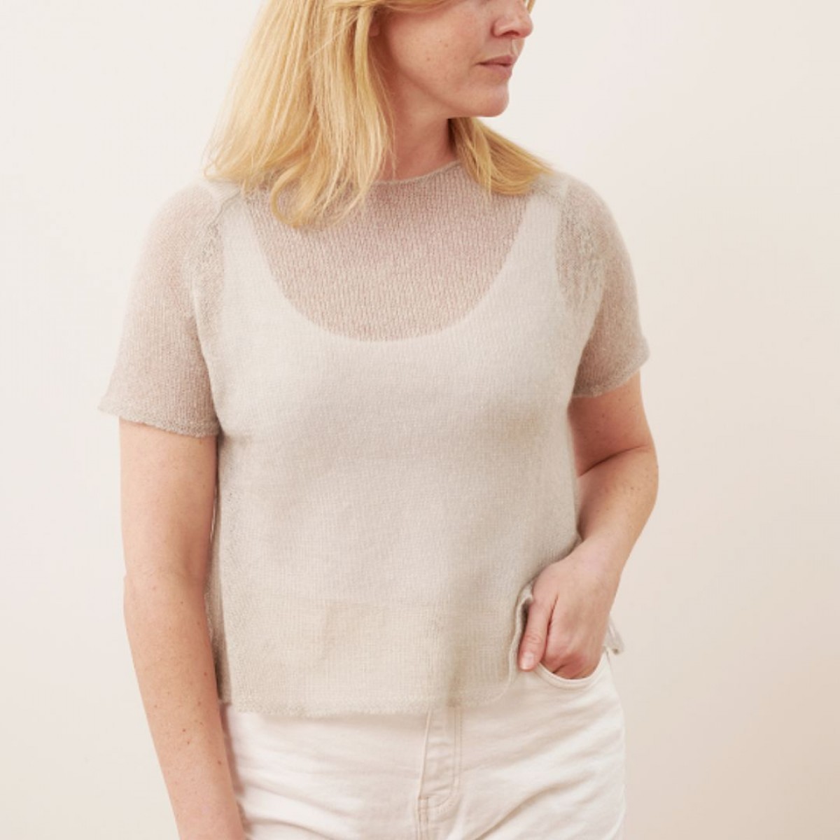 Mohair Shirt OLIVIA mit Fältchen (asphalt grey) von wildes.