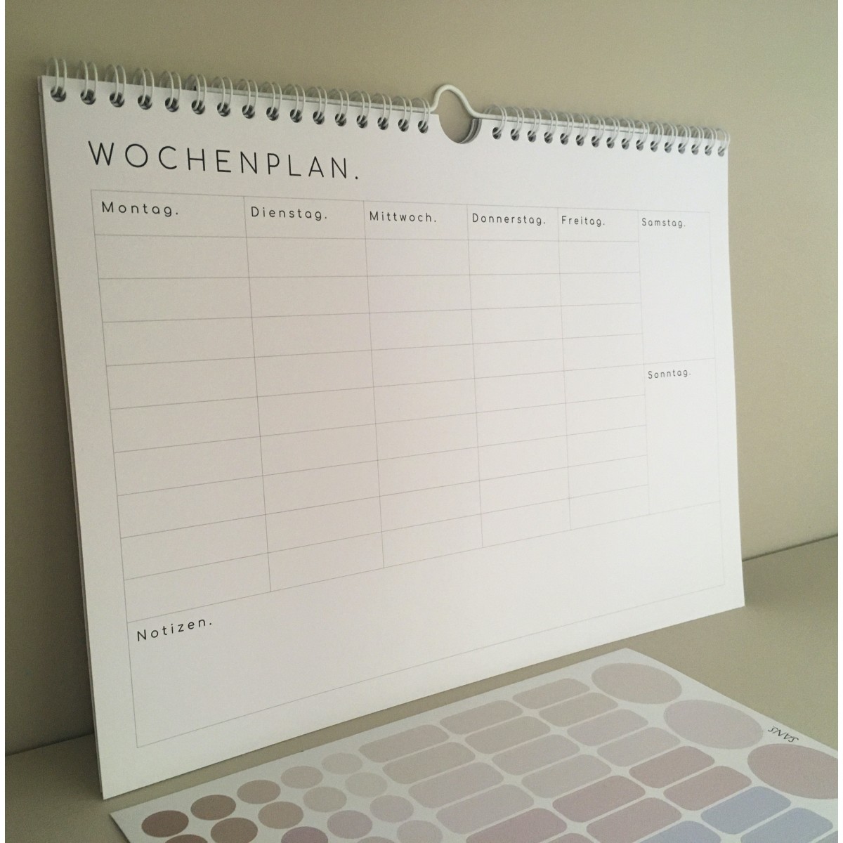 Wochenplaner mit Aufklebern - SANS.
