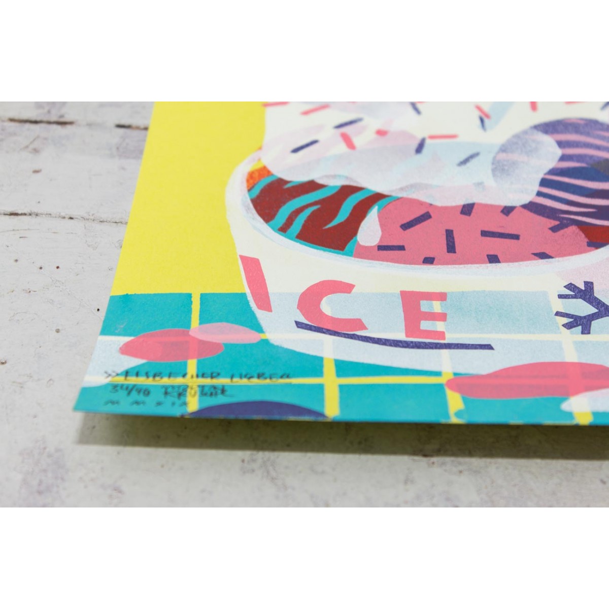 Stencil Artprint »Eisbecher Liebe« DINA4