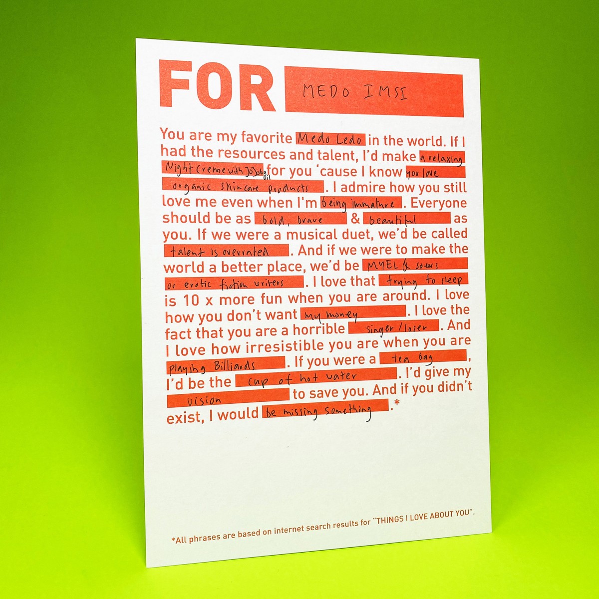 LOVE NOTE / Karte / 4er-Set