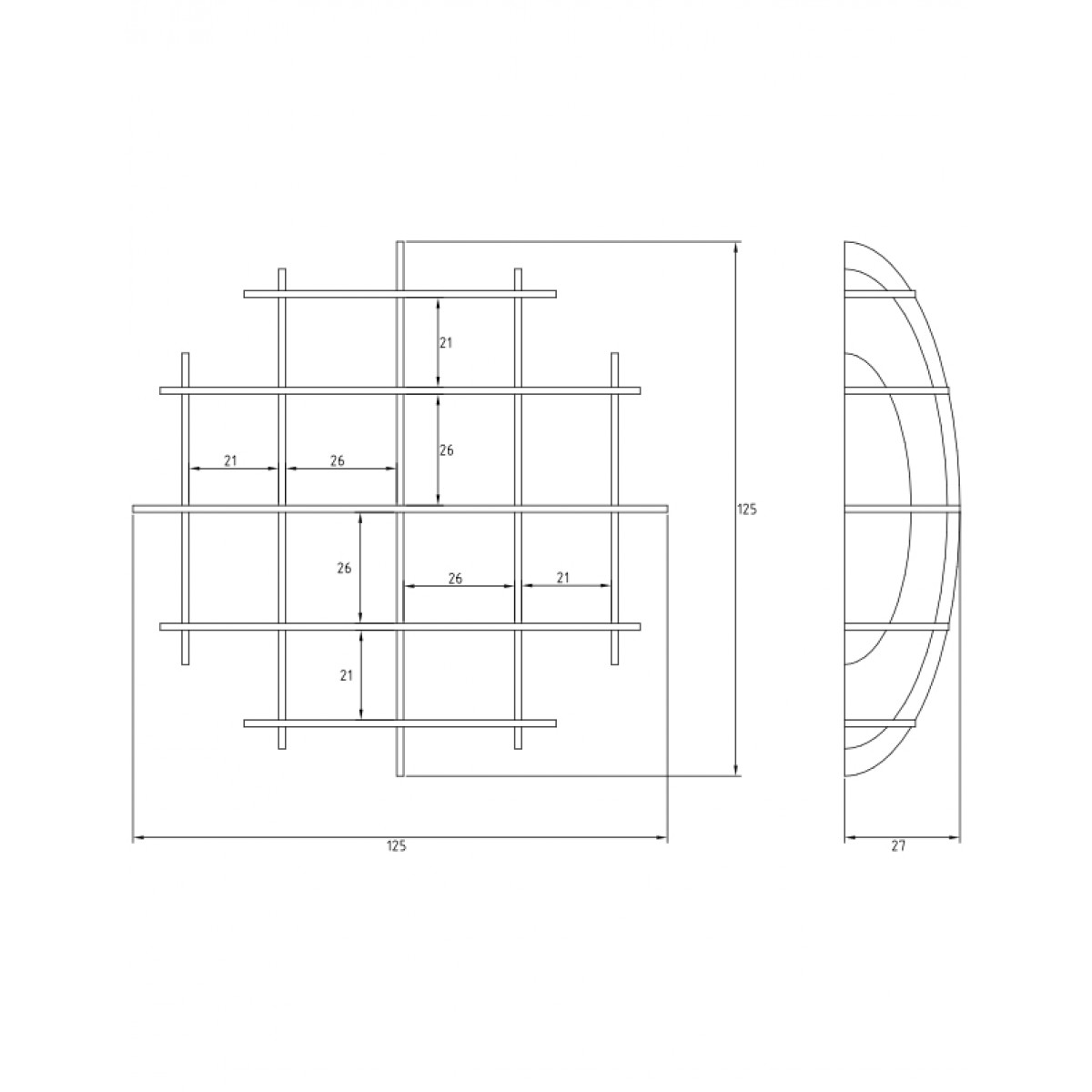 ellips design Wandregal Big Jim 125 aus Multiplex