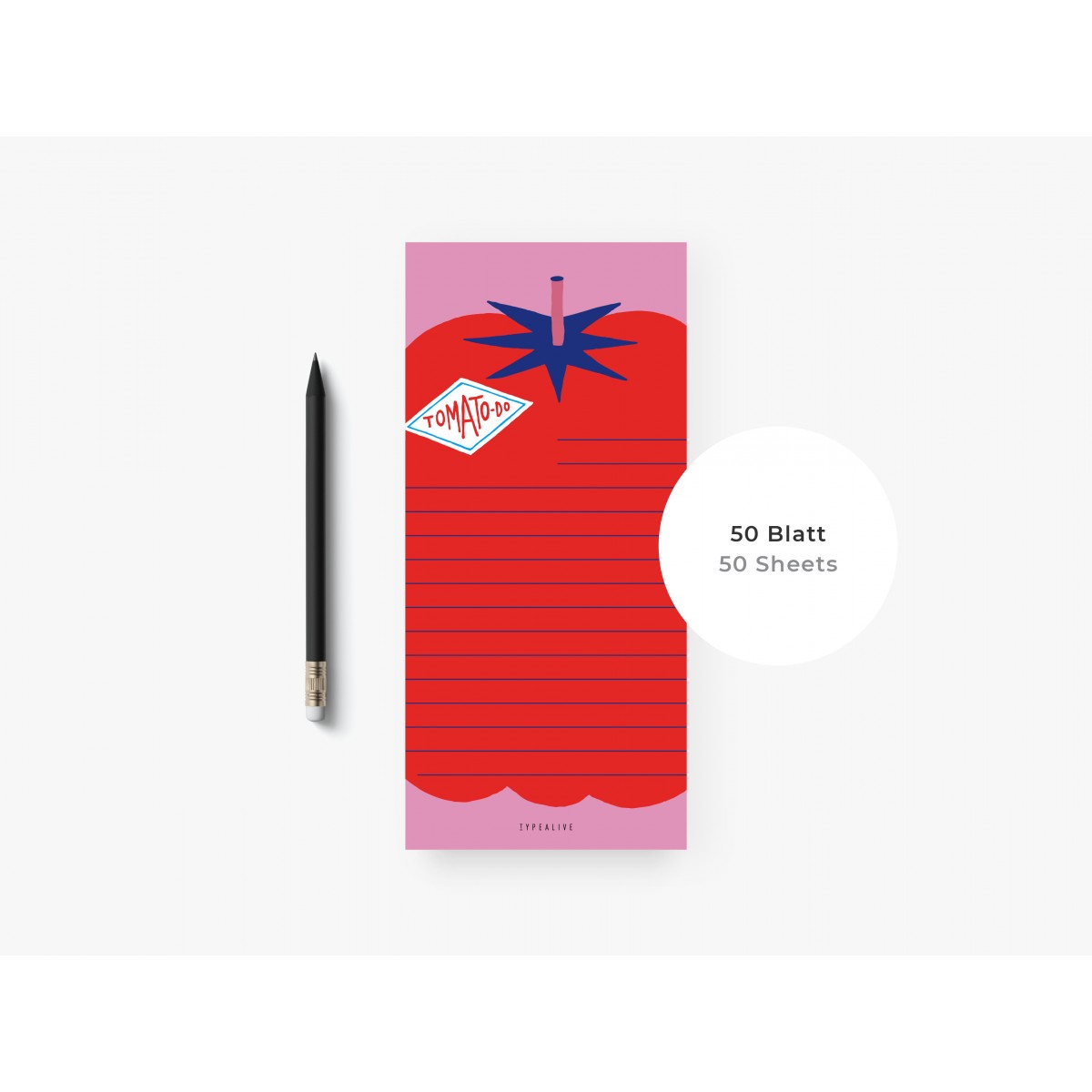 Notizblock "schmal", 3er Set / Tomato Do