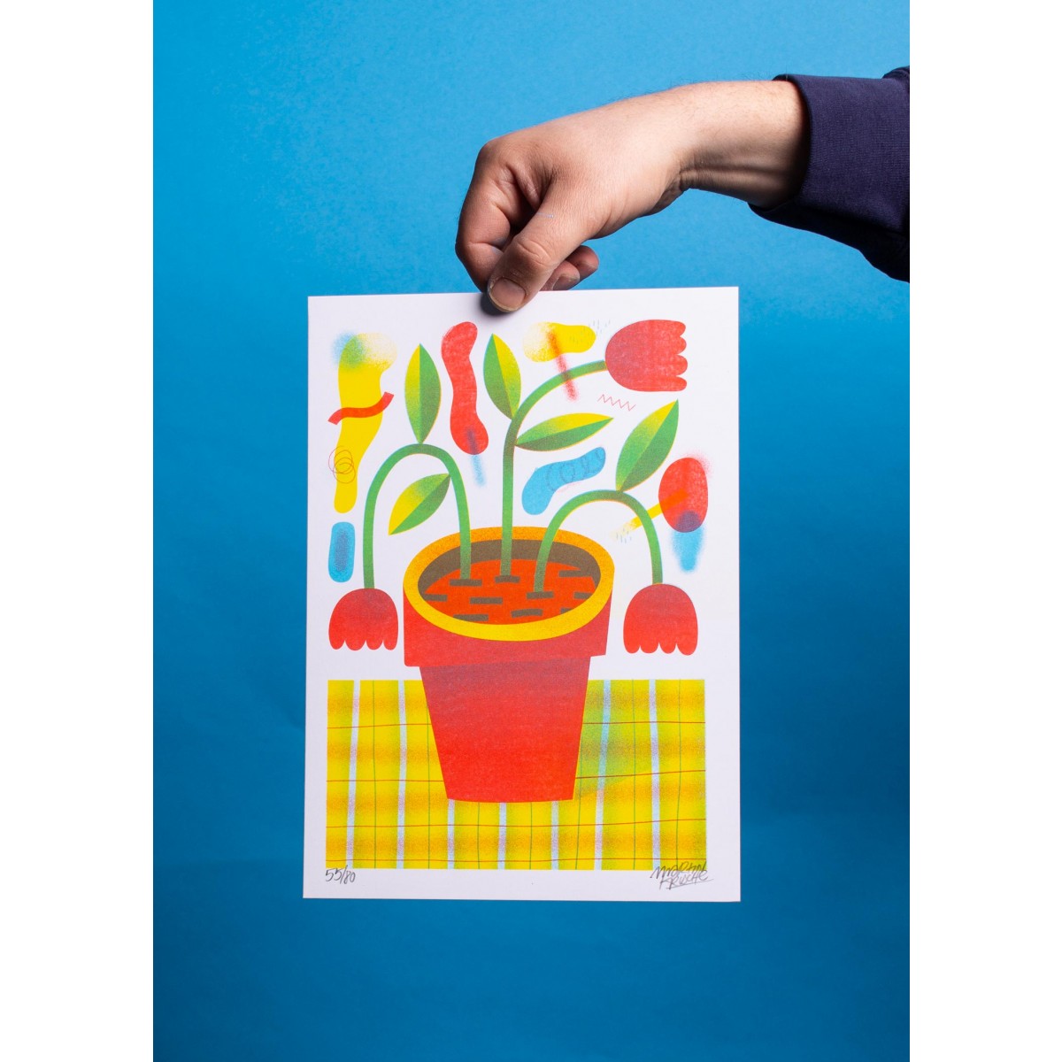 Martin Krusche - Risographie »Blumentopf #2«, 21x29,7cm