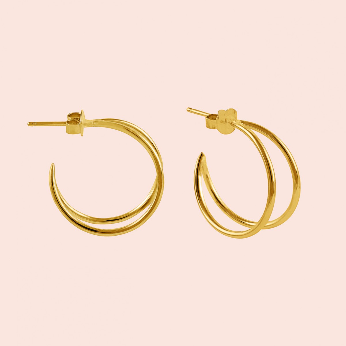 related by objects - lunar creole mini - 925 Sterlingsilber 18k goldplattiert