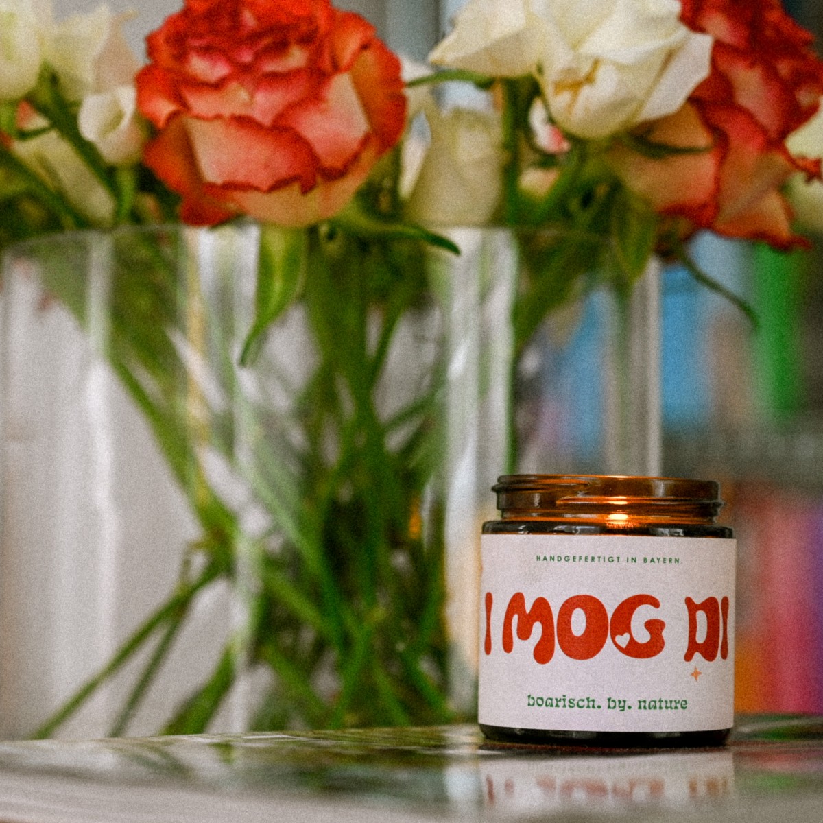 I mog di  | Bayerische Duftkerze  | 120ml Rapswachs Zedernholz
