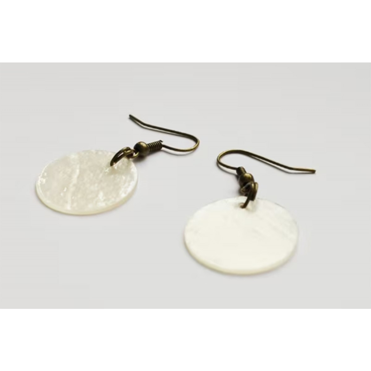 OHRRINGE Perlmutttraum Ohrringe Perlmutt Muschel Scheiben 925 Silber, silber oder bronze