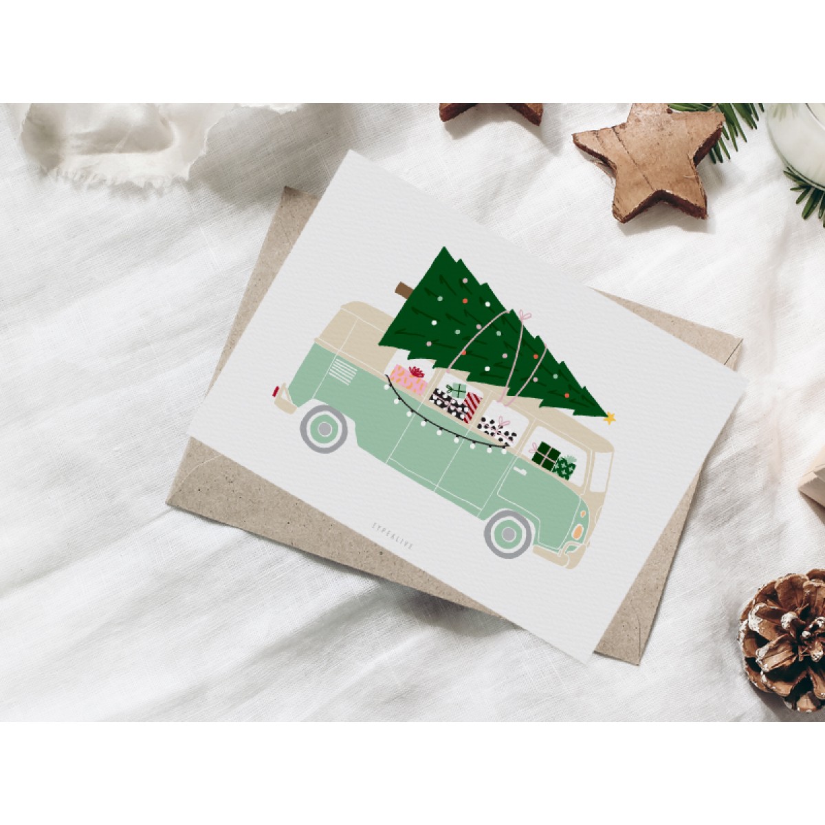 typealive / Weihnachtskarten 4er Set / Driving Home No. 2