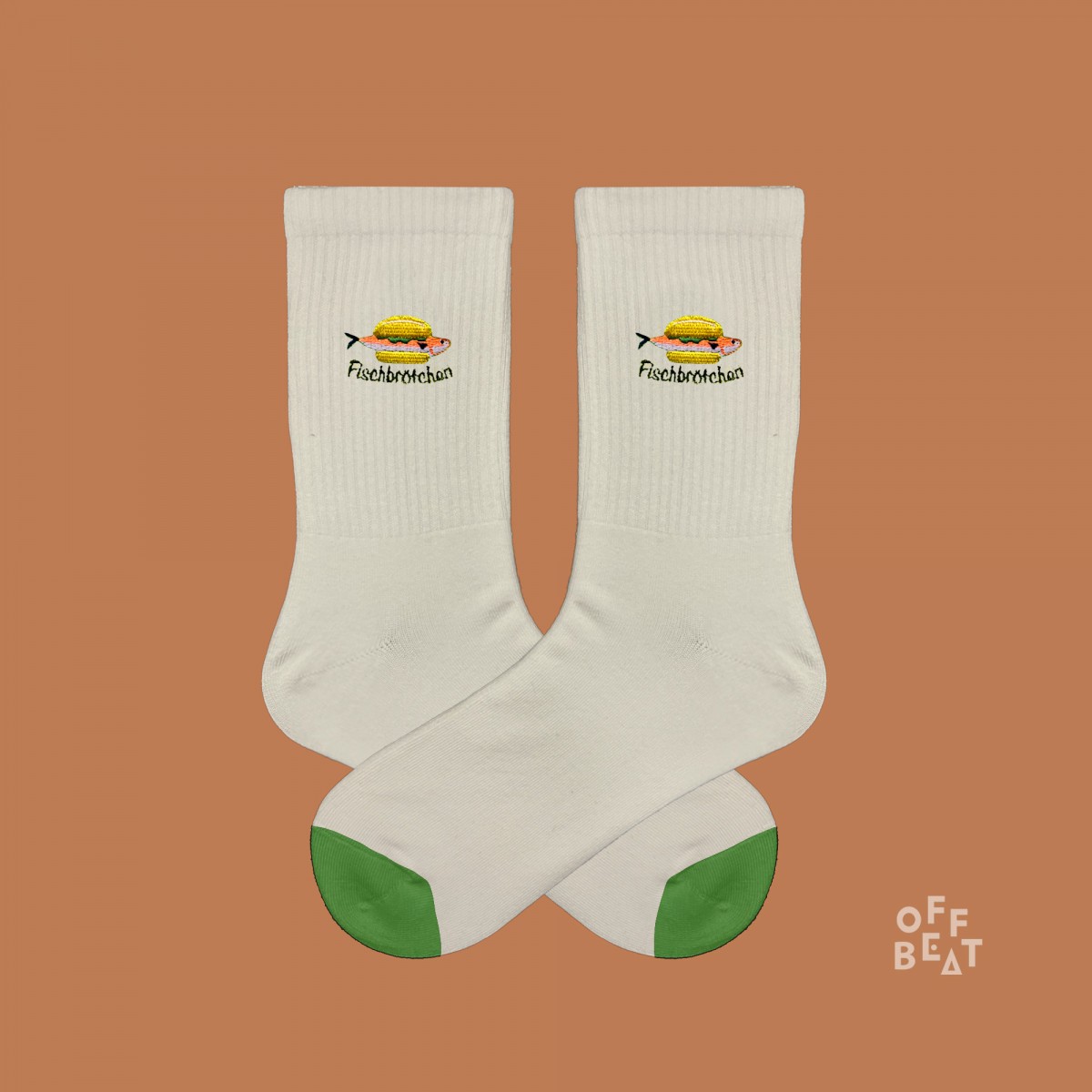 Bestickt Fischbrötchen Socken von Offbeat